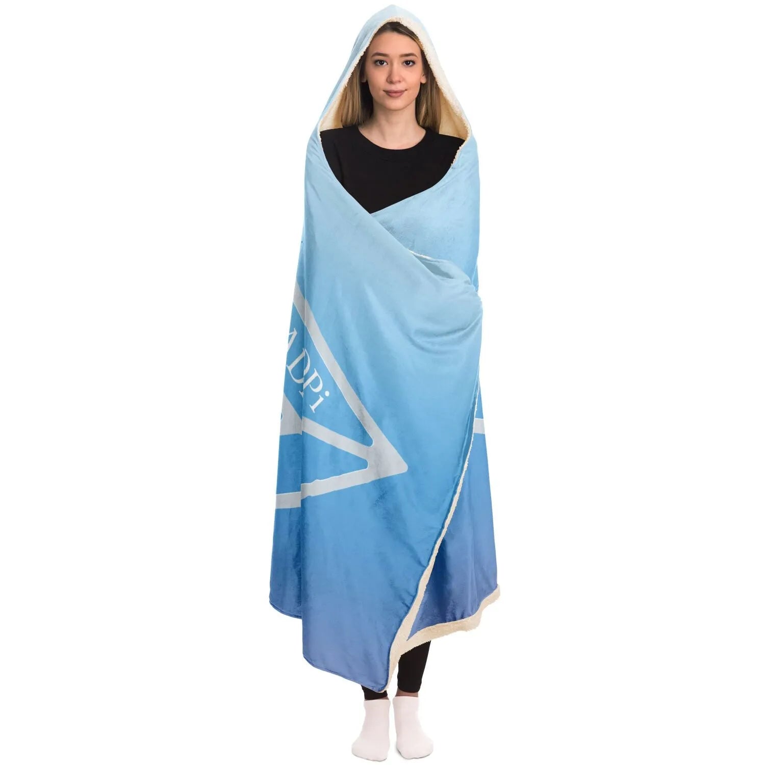 Alpha Delta Pi - Bold Lion Large Hooded Blanket | Custom ADPi Gifts 