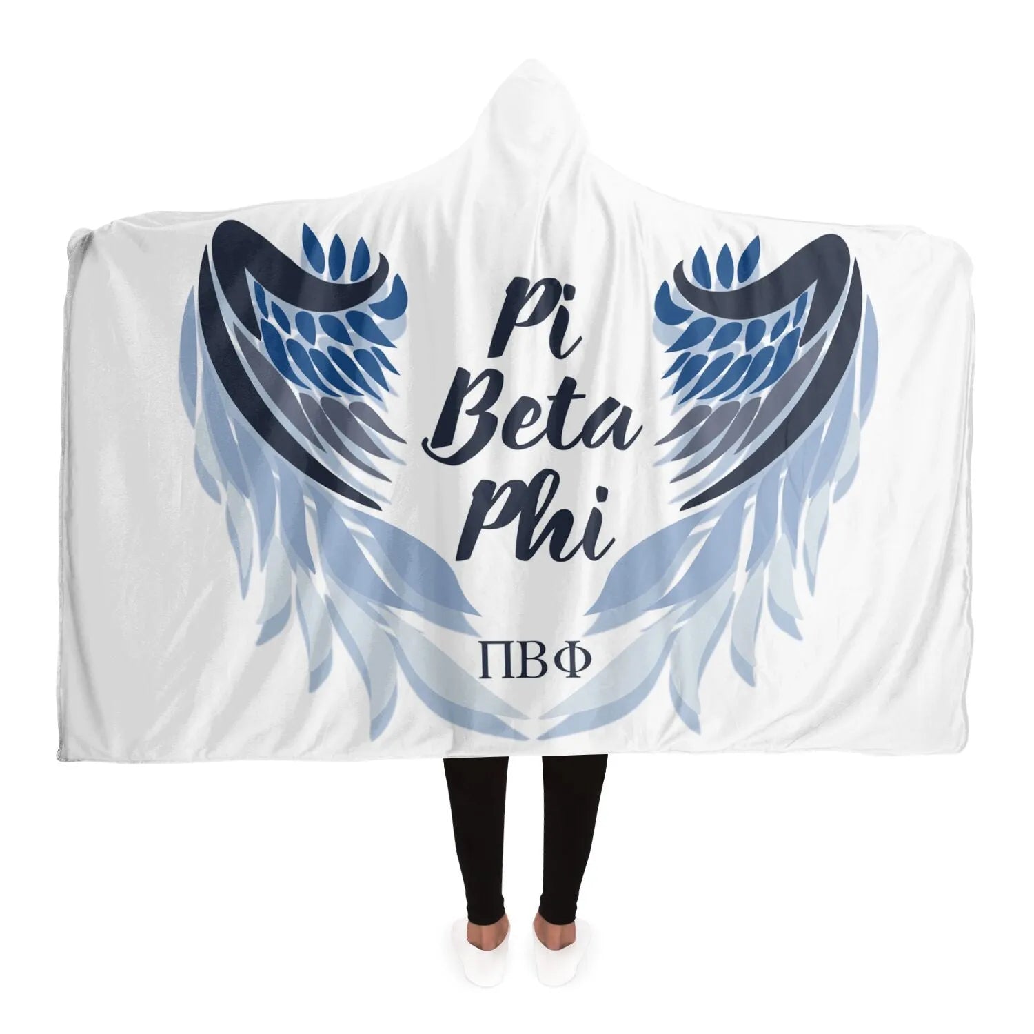 Pi Beta Phi  Large Hooded Sherpa Blanket - Angel Wings | Gifts | Decor | Festive Fit Home