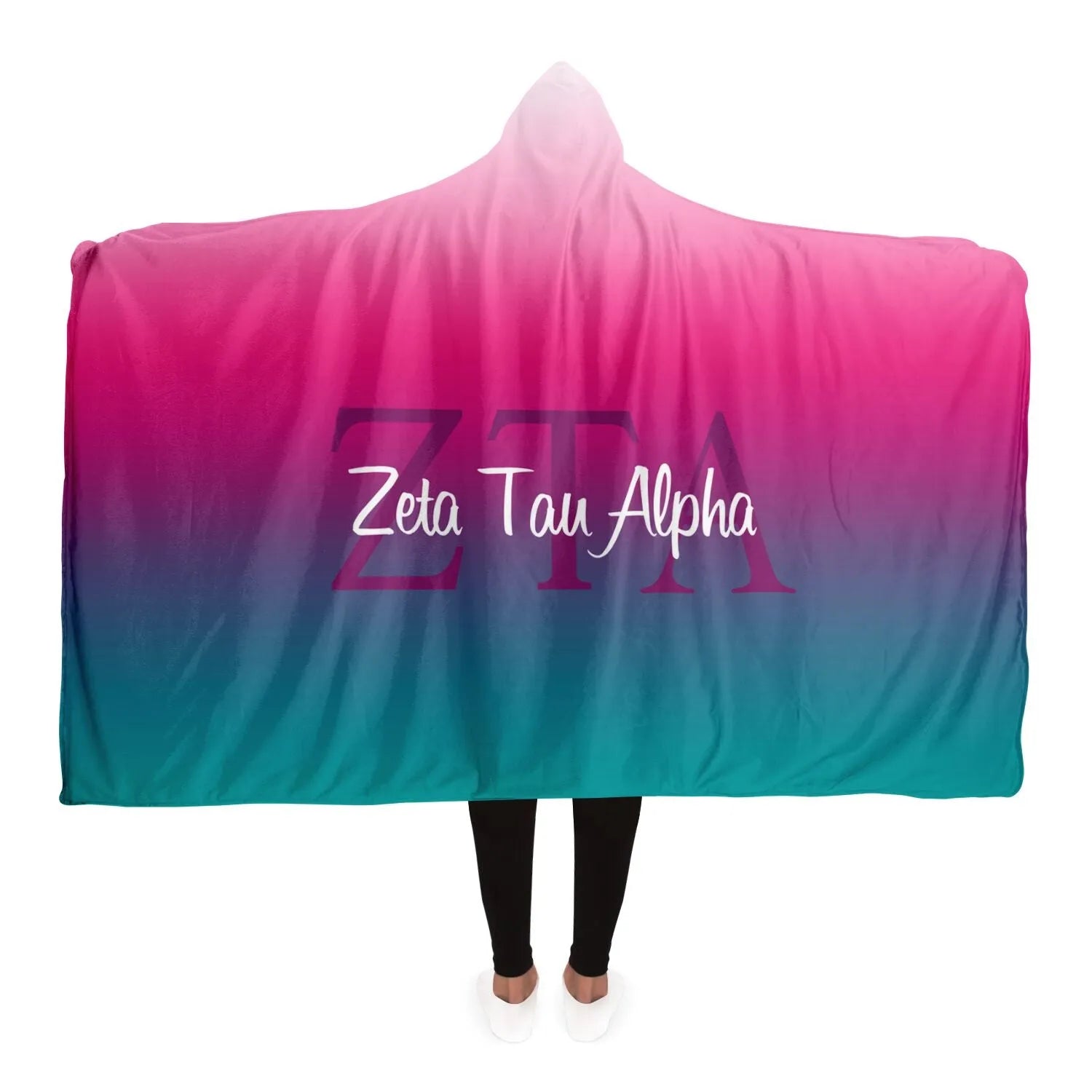 Zeta Tau Alpha Sherpa Hooded Blanket - Gradient | Gift Shop | Decor | Festive Fit Home | Big and Little Gifts