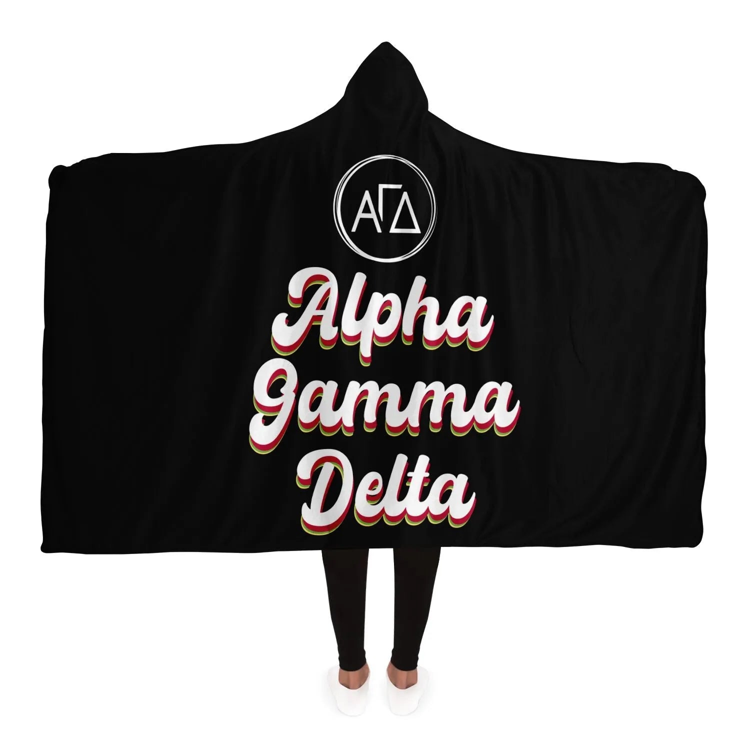 Alpha Gamma Delta Hooded Blanket - Retro | Official Merchandise | Gift