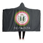 Delta Zeta Hooded Blanket - Crest | Big & Little Gifts Bid Day Gifts