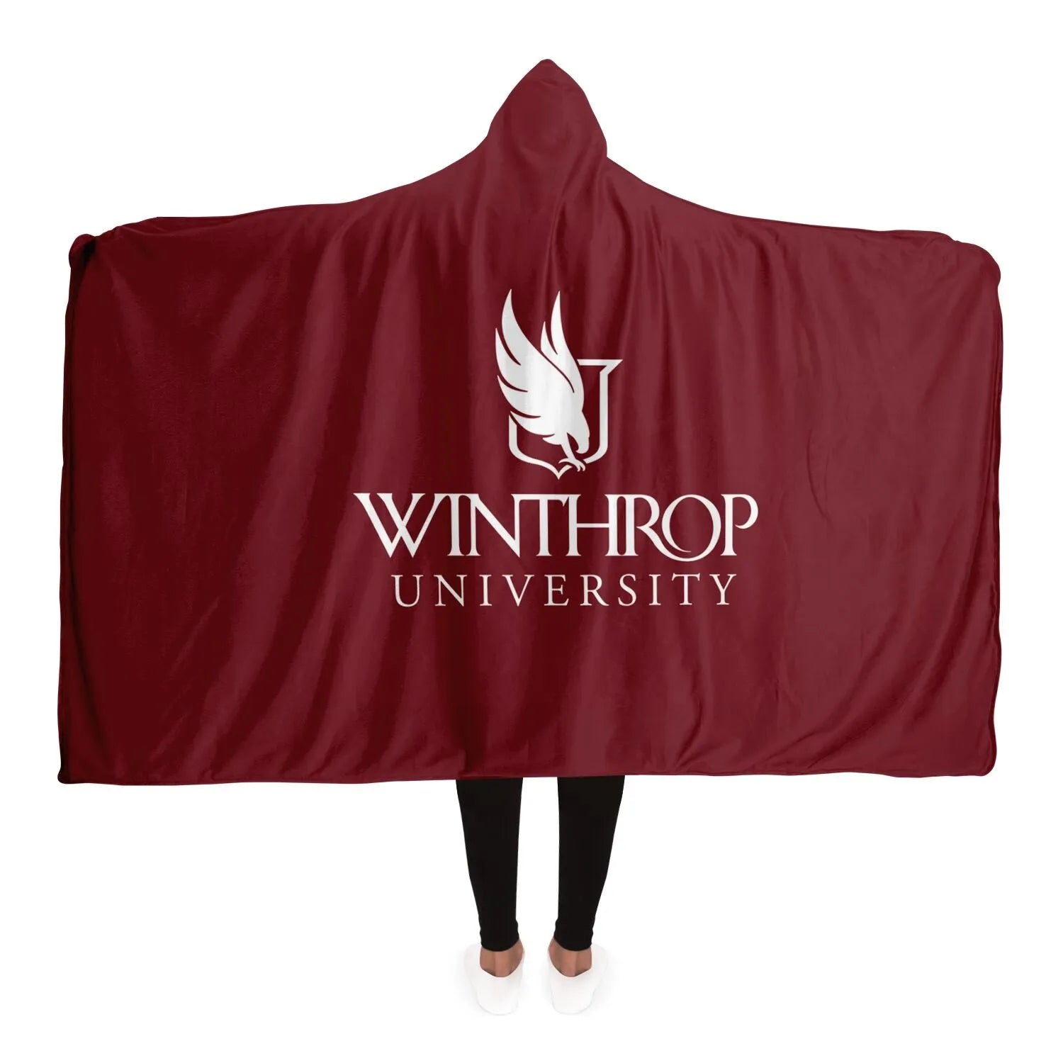 Winthrop Traditional Logo Hooded Sherpa Blanket | Gifts and Decor | Festive Fit Home