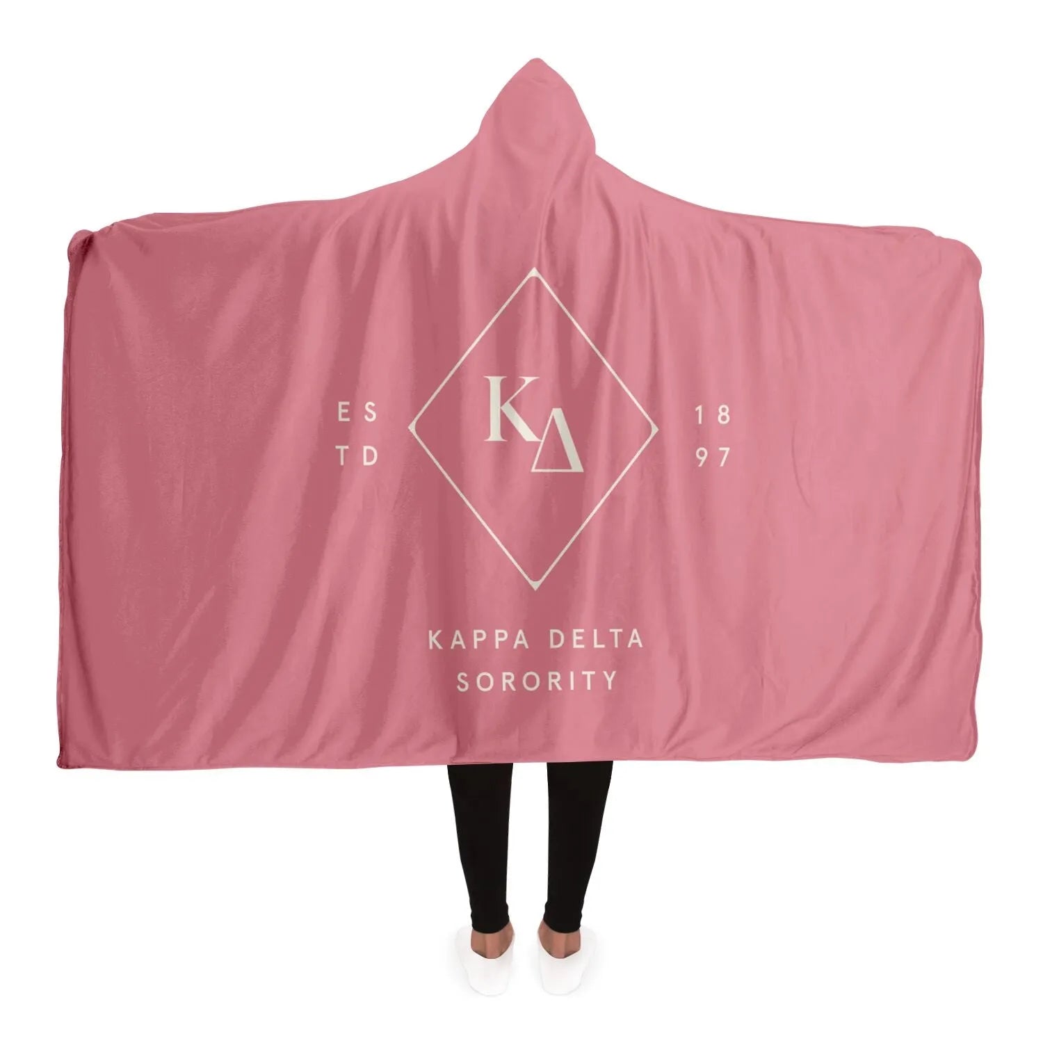 Kappa Delta Pink Hooded Sherpa Blanket | Big and Little Gifts | Decor | Festive Fit Home