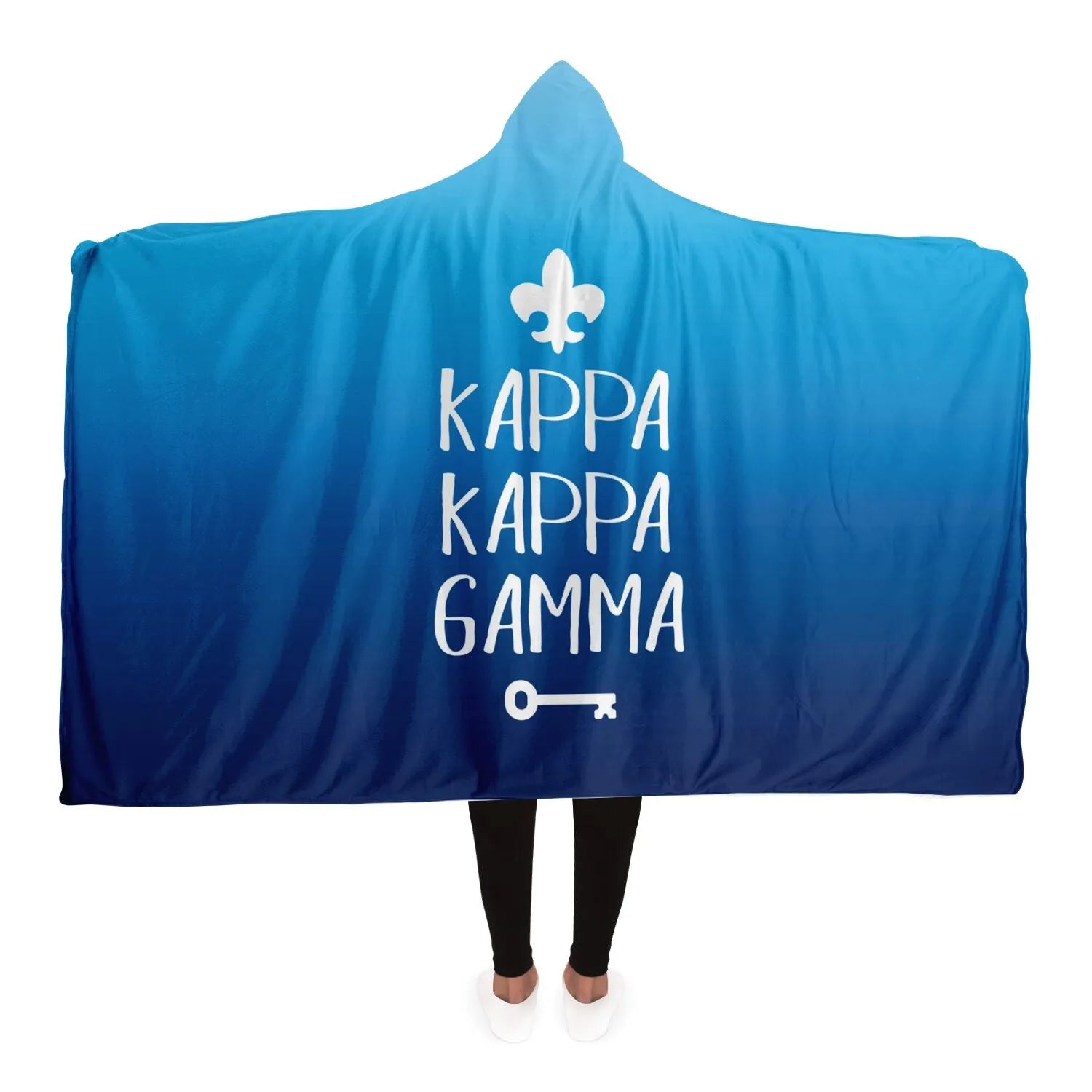 Kappa Kappa Gamma Large Hooded Sherpa Blanket - Gradient | KKG Gifts | Merchandise and Accessories | Festive Fit Home