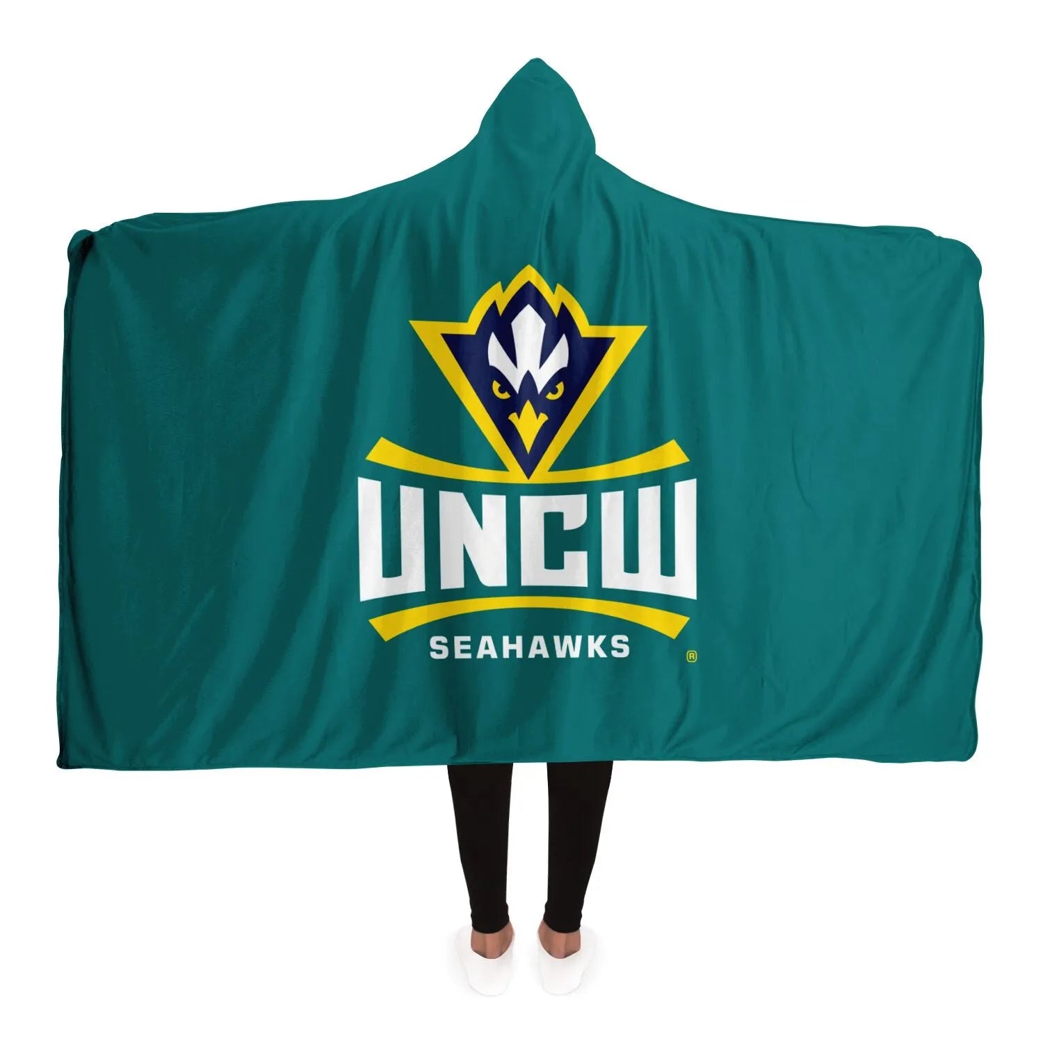 UNCW Teal Hooded Hooded Sherpa Blanket | Gifts | Dorm Decor | Accessories