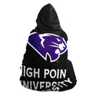 High Point University Hooded Blanket Black | Custom HPU Panthers Gifts