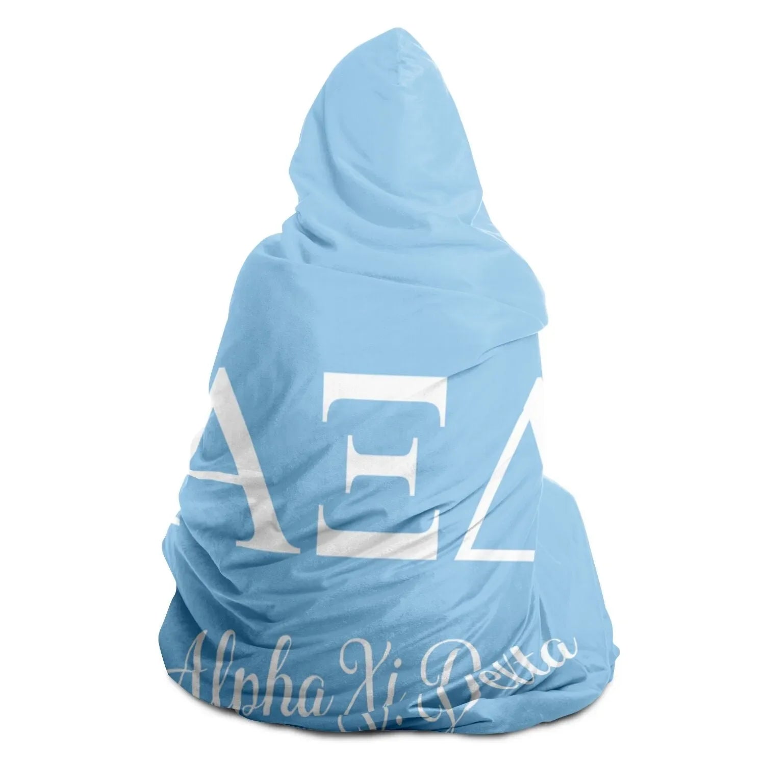 Alpha Xi Delta Griffin Blue Large Hooded Sherpa Blanket 60"x80" | Gifts | Official Merchandise