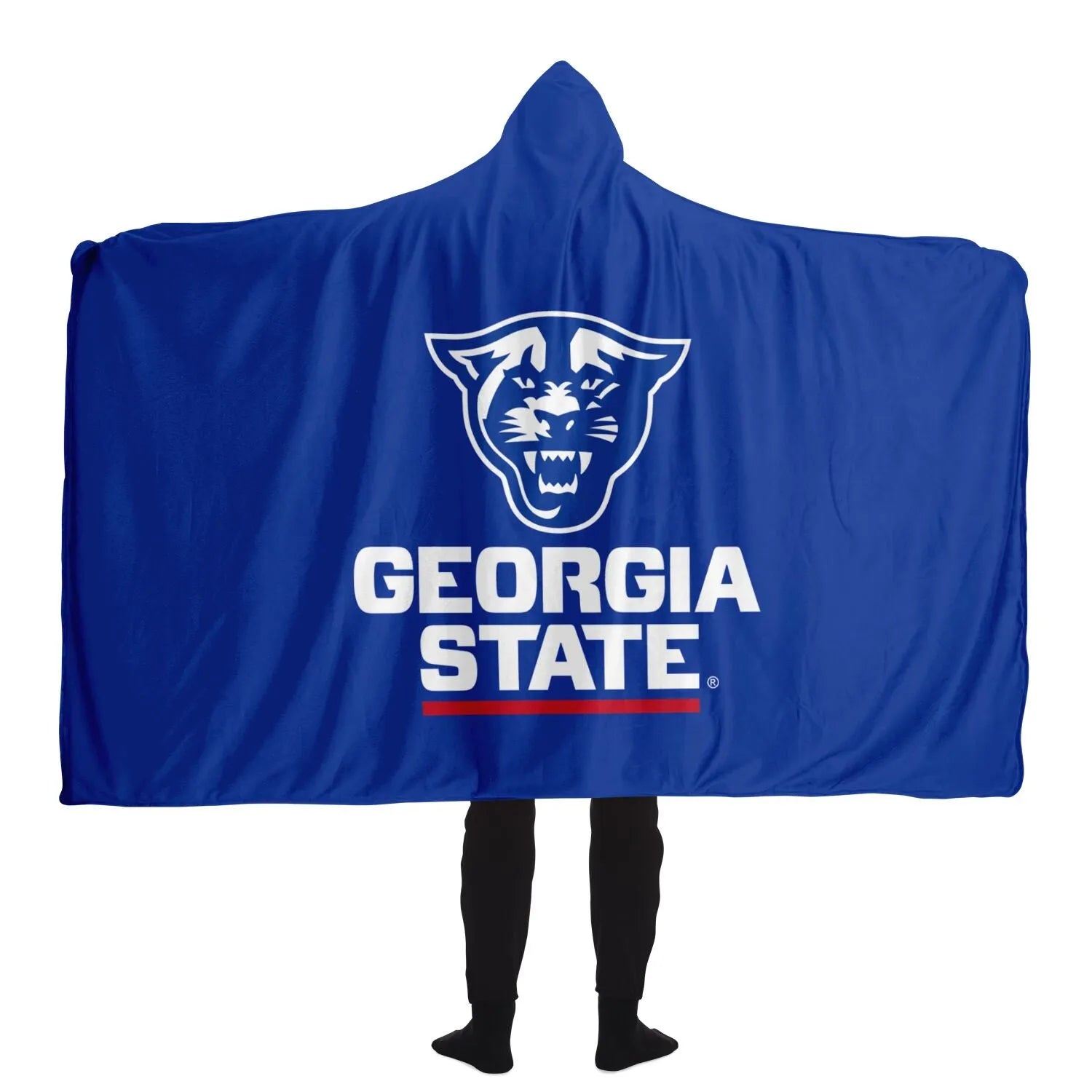 Georgia State University Panther Hooded Sherpa Blanket | Gifts | Festive Fit Home