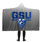 GSU Gray Gradient Large Hooded Sherpa Blanket 60"x80".| Official  Merchandise | Festive Fit Home