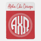 Alpha Chi Omega XL 60x80 Sherpa Throw Blanket - Scarlet Wide Band