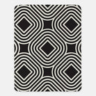 Geometric Black & White Sherpa Blanket XL 60x80 | College Dorm Decor