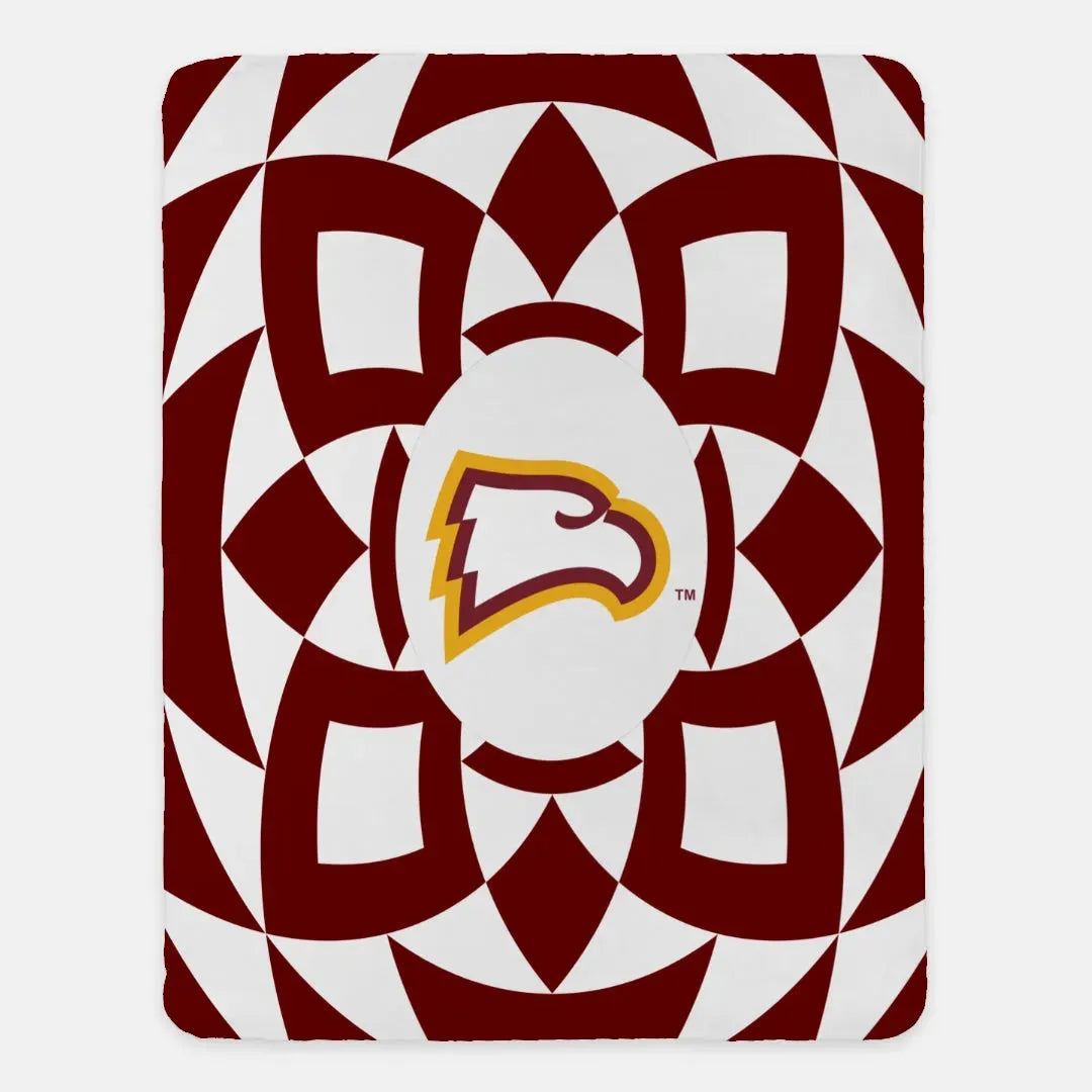 Winthrop University XL 60x80 Sherpa Throw Blanket - Garnet Tribal Throw Blankets