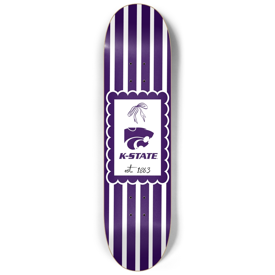 K-STATE Skateboard Deck - Bows & Stripes Skateboard