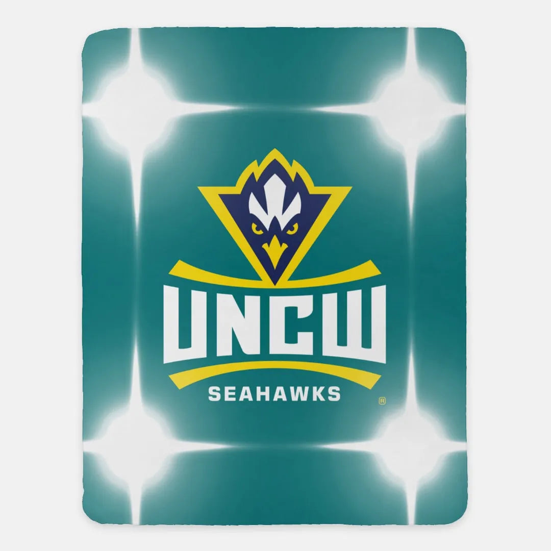 UNCW Sherpa Blanket Flashing Lights Teal - 60"x80" UNCW Dorm Decor | Gifts and Merchandise