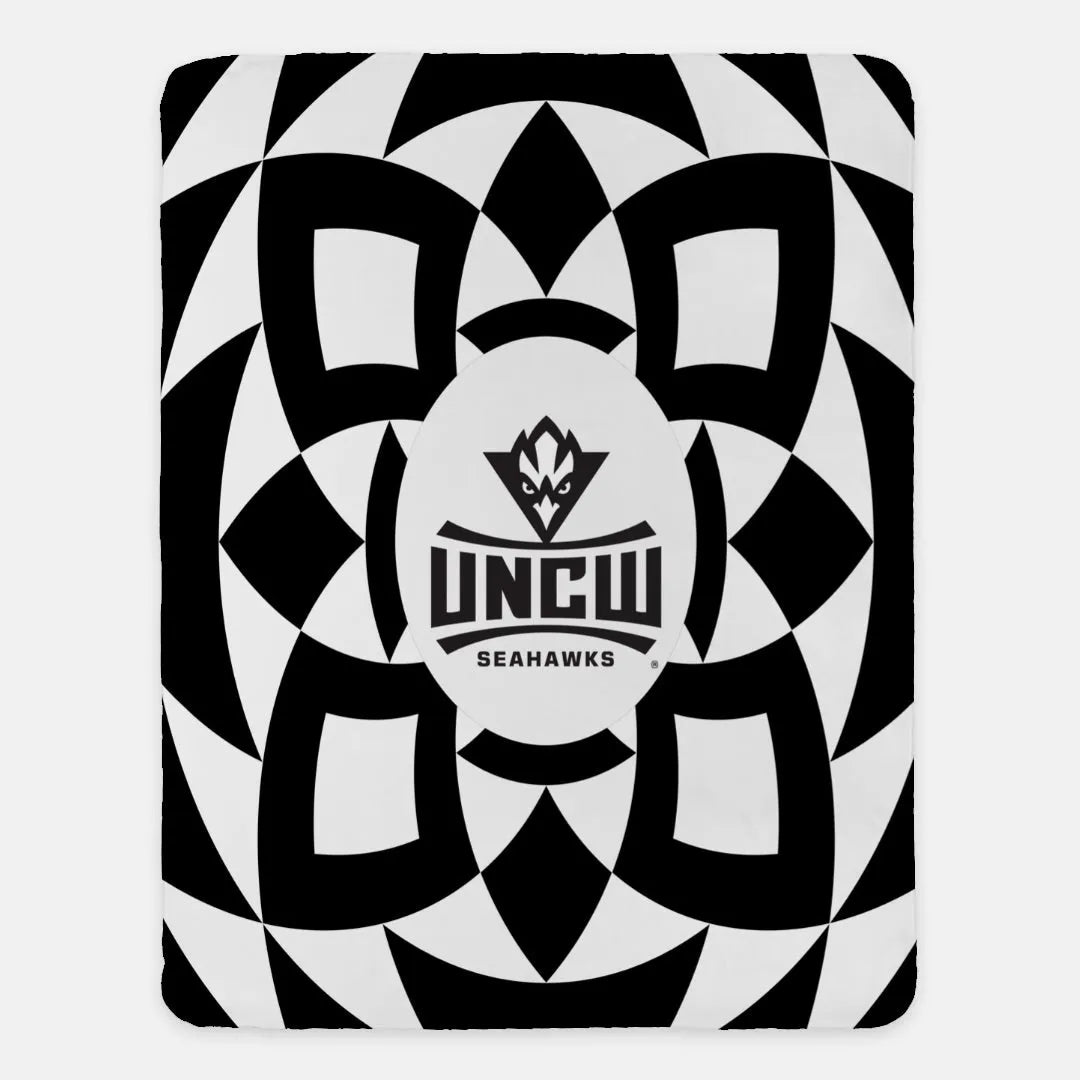 UNCW Sherpa Blanket Tribal Print Black 60"x80" | Gifts and Merchandise | Festive Fit Home