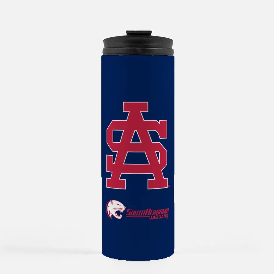 University of South Alabama Red Letters Thermal Tumbler 16 oz. | Gifts and Merchandise | Festive Fit Home