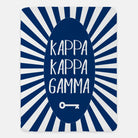 Kappa Kappa Gamma Blanket - Blue Starburst with Key - XL 60x80 | Gifts and Merch | Festive Fit Home