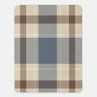 Tan & Arctic Gray XL 60x80 Plaid Sherpa Throw Blanket | Dorm Decor