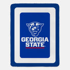 Georgia State University XL 60x80 Sherpa Blanket - Double Band | GSU Gifts