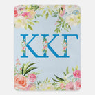 Kappa Kappa Gamma Sherpa Blanket XL 60x80 Blue Floral | KKG Gifts & Decor | Festive Fit Home