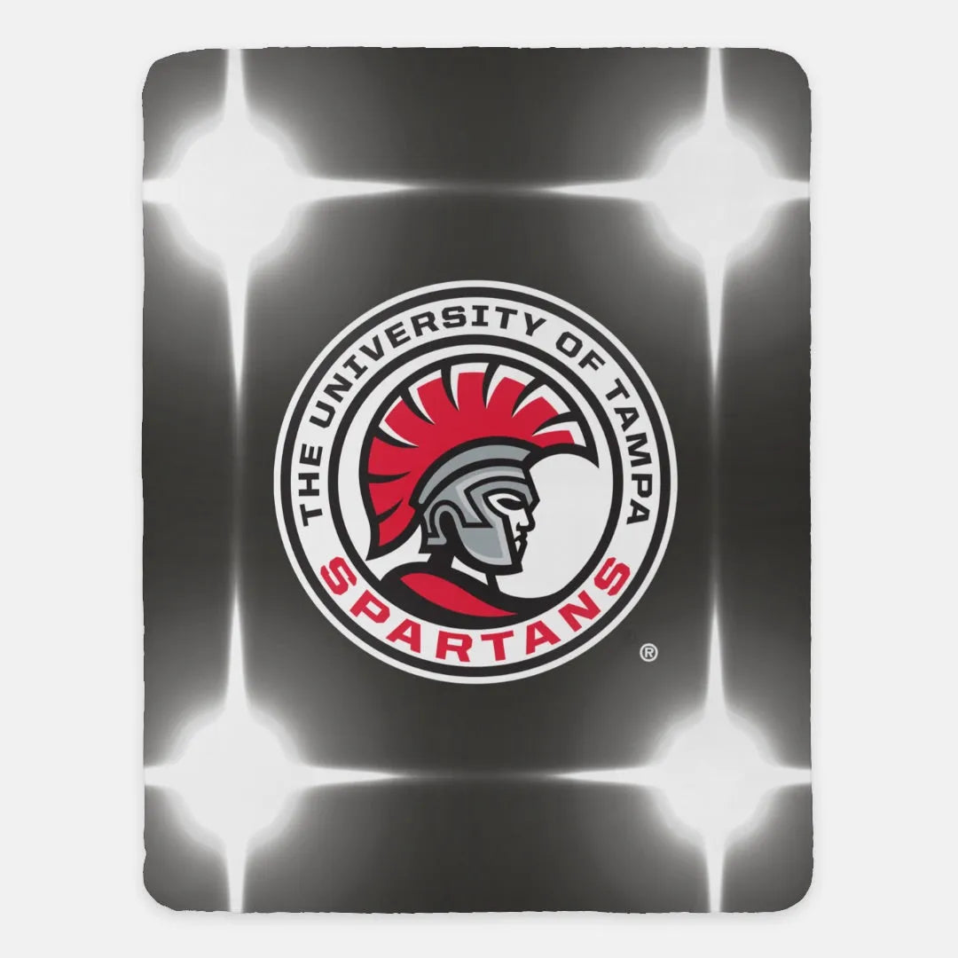 University of Tampa Spartan Flashing Lights  Sherpa Blanket - 60"x80"