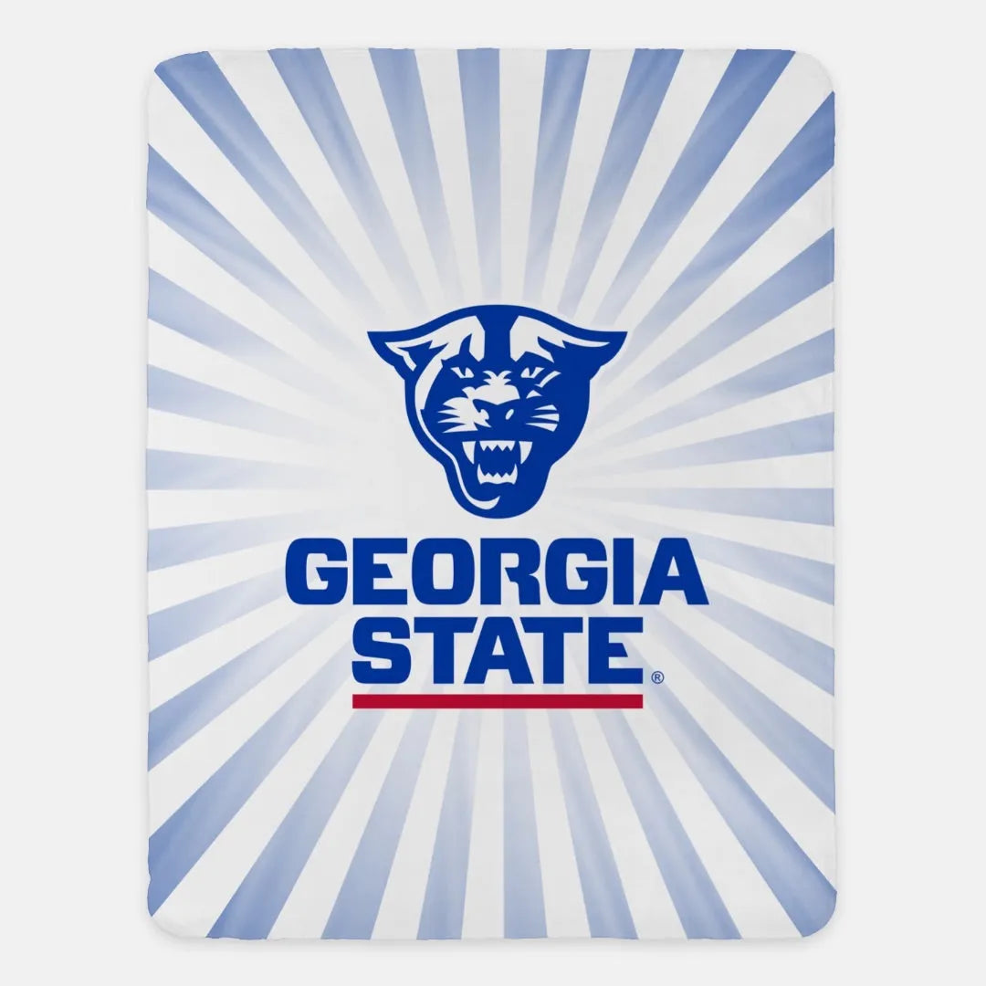 Georgia State University Blanket - Blue Starburst 60"x80" | Gifts and Merchandise | Festive Fit Home