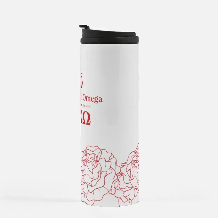 Alpha Chi Omega Traditional Carnation Thermal Tumbler 16 oz. Drinkware