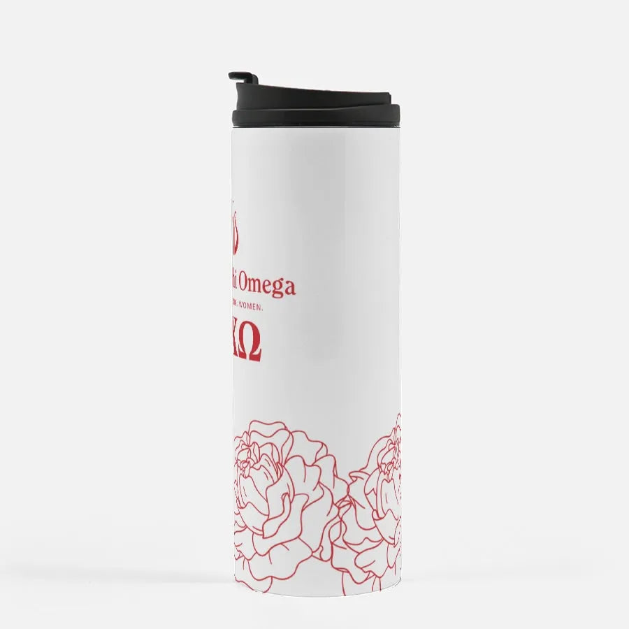 Alpha Chi Omega Traditional Logo Thermal Tumbler 16 oz. | Merchandise and Gifts | Festive Fit Home