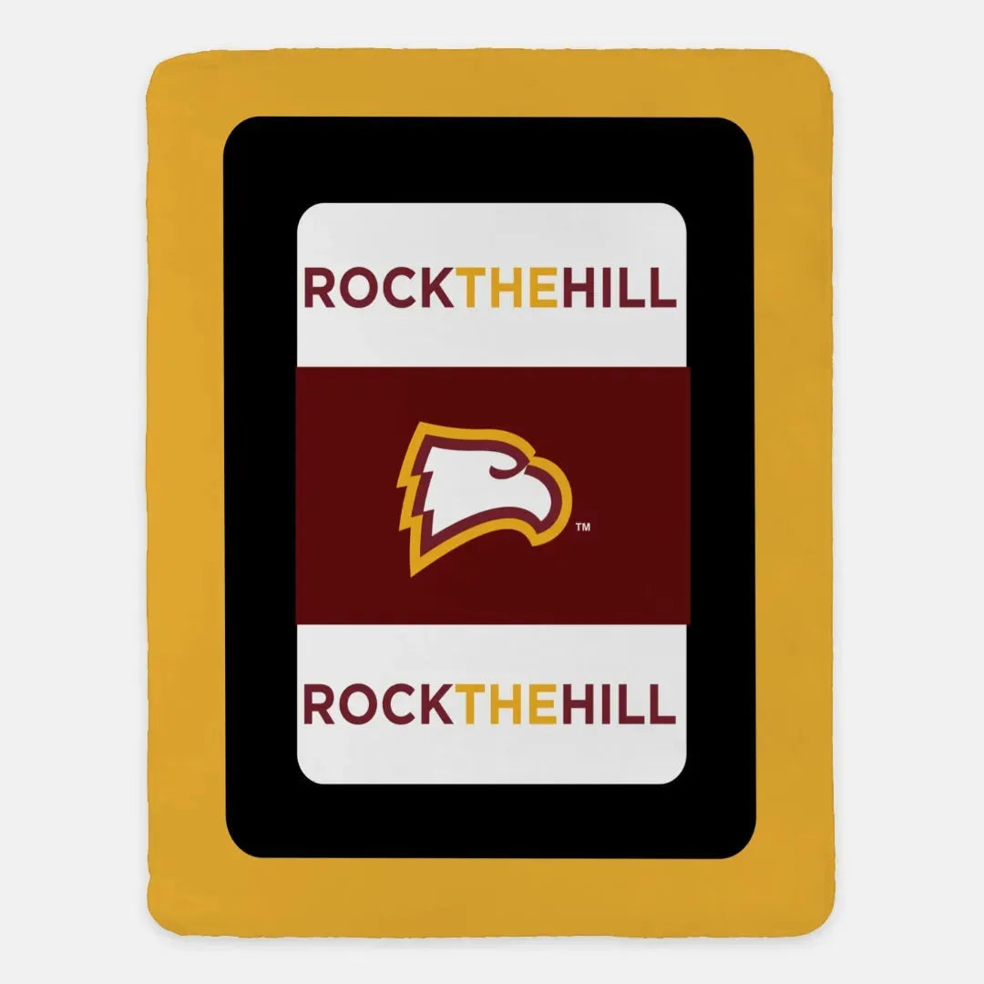 Winthrop University XL 60x80 Sherpa Throw Blanket - Rock the Hill Throw Blankets