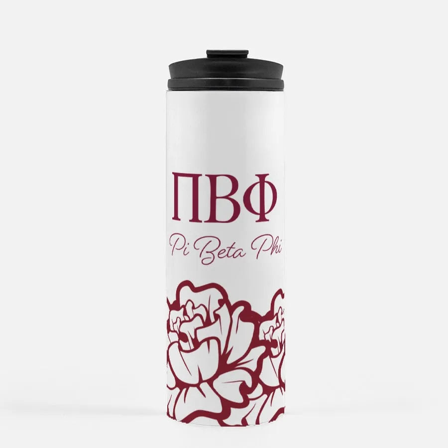 Pi Beta Phi Carnation Thermal Tumbler 16 oz. | Gifts and Merchandise