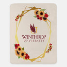 Winthrop University Blanket Sherpa Sunflower Frame - 60"x80" | Gifts and Merchandise