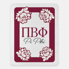 Pi Beta Phi Sherpa Blanket XL 60x80 - Carnation Frame | Pi Phi Gifts & Decor | Festive Fit Home