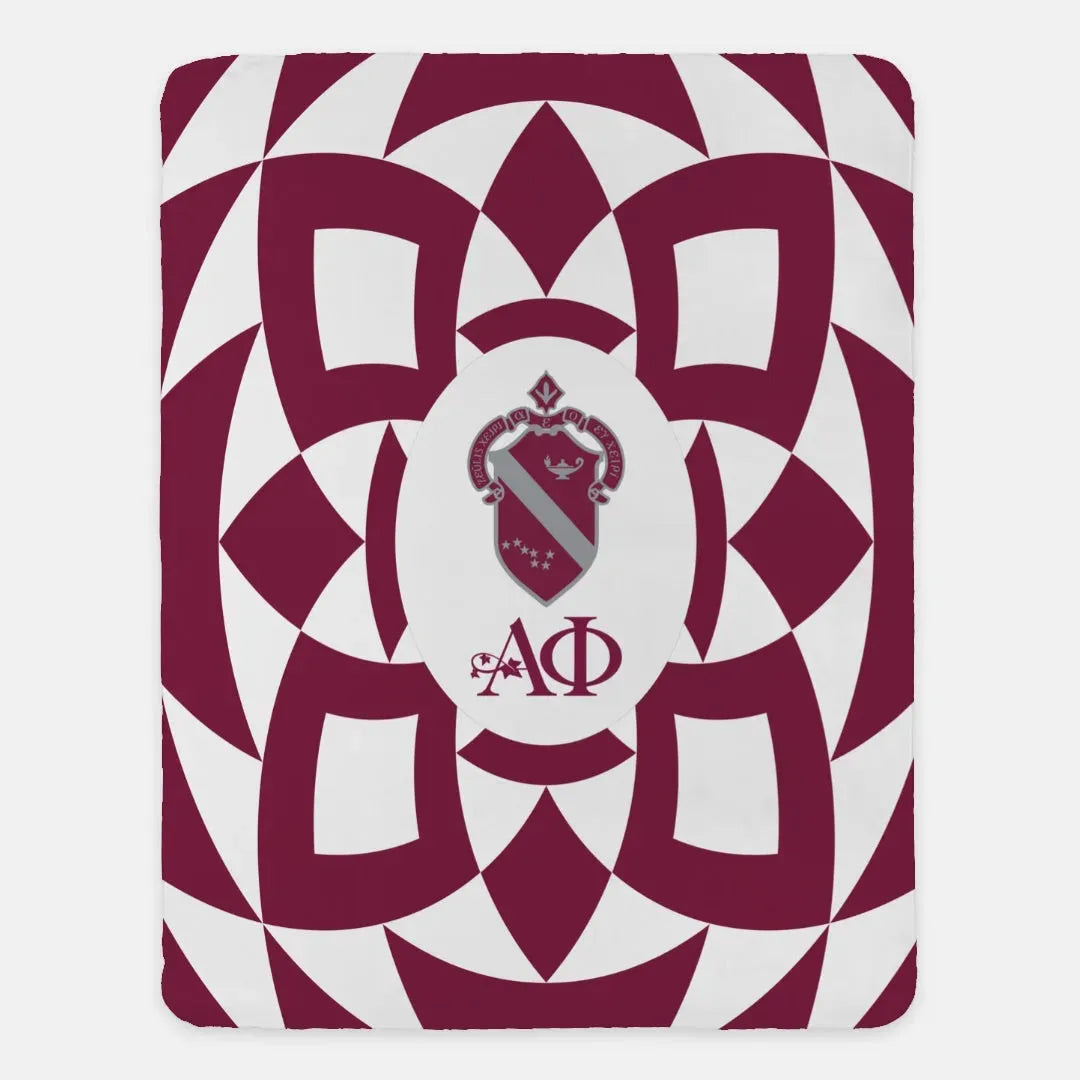 Alpha Phi XL 60x80 Sherpa Throw Blanket - Tribal Crest Throw Blankets