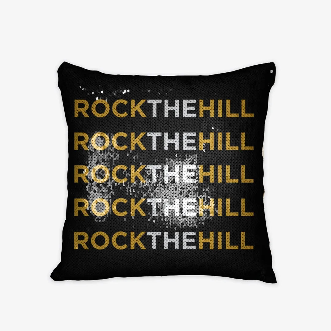 Winthrop University Pillow Cover Reversible Sequin Gold Rock the HillWinthrop University Sequin Pillow Cover - Rock the Hill | Custom Gifts