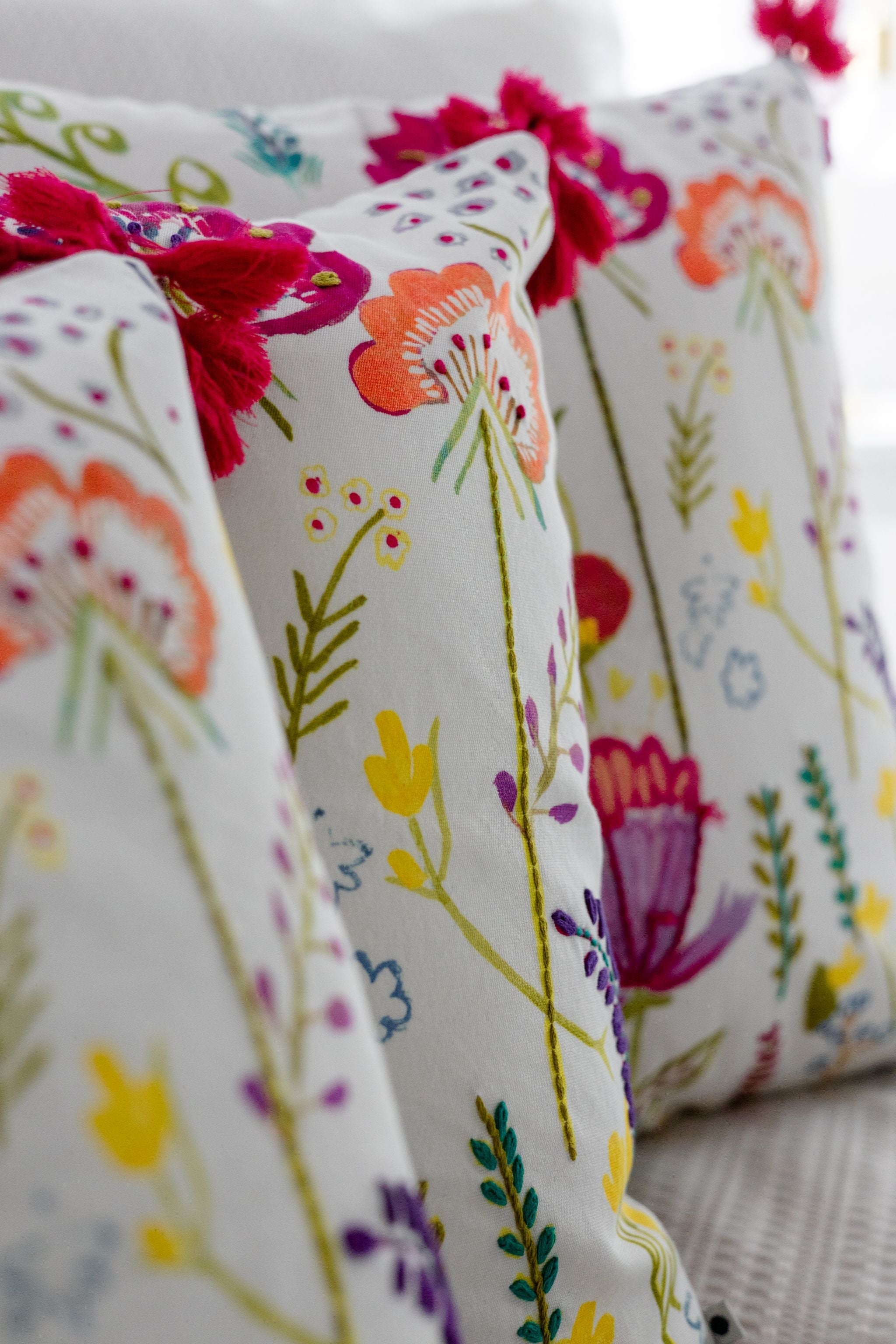 Blossom Embroidered Cushion Cover | Dorm Decor