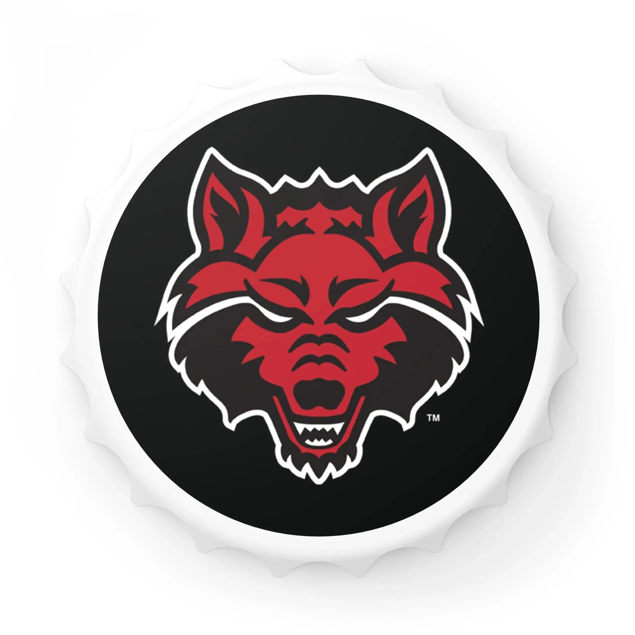 Arkansas State Magnetic Bottle Opener - Wolf Head Black Bottle Openers