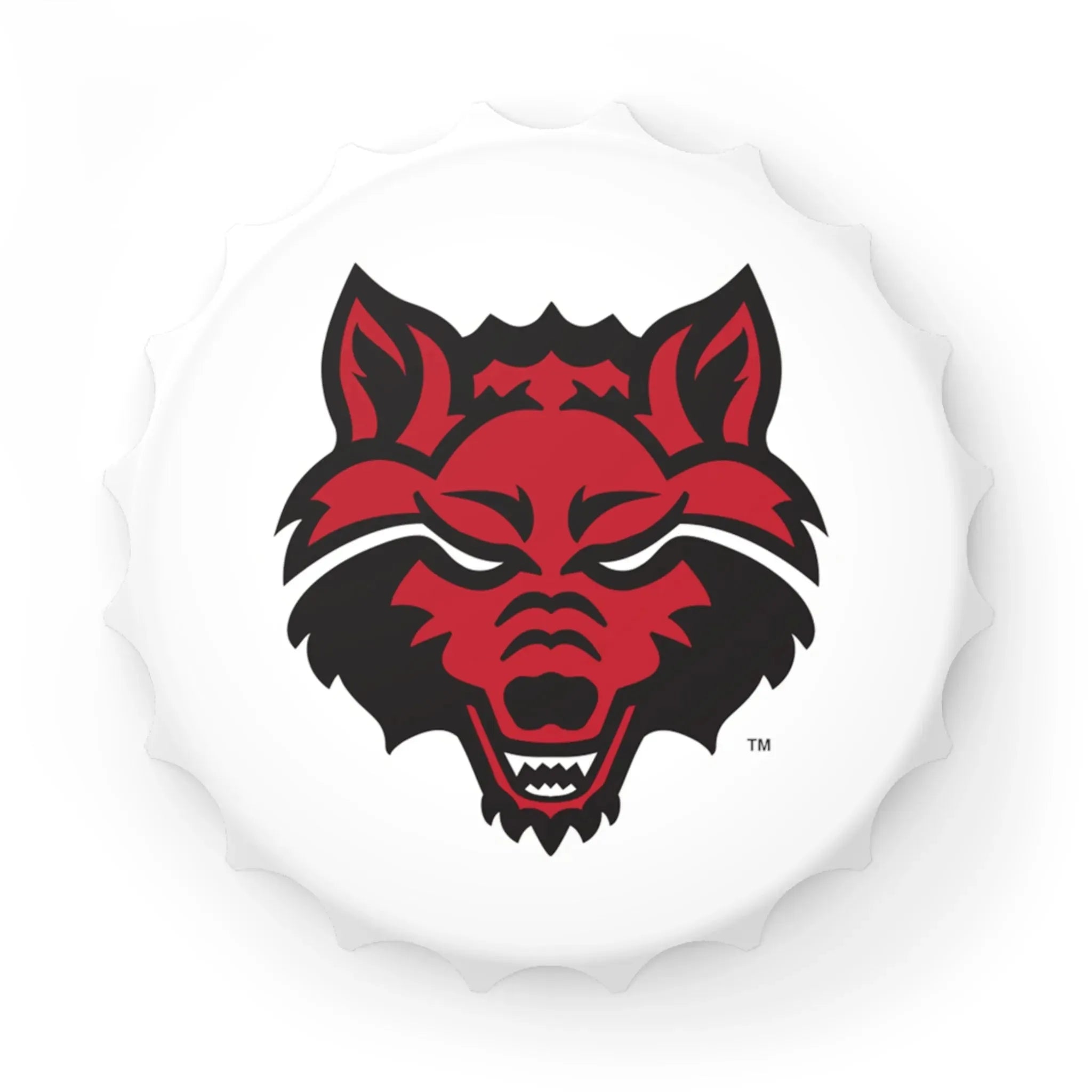 Arkansas State Magnetic Bottle Opener - Wolf Head White Bottle Openers