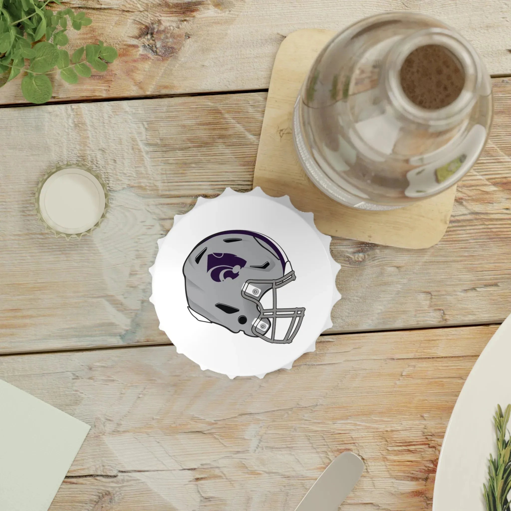 Kansas State University Magnetic Bottle Opener - Football Bottle Openers