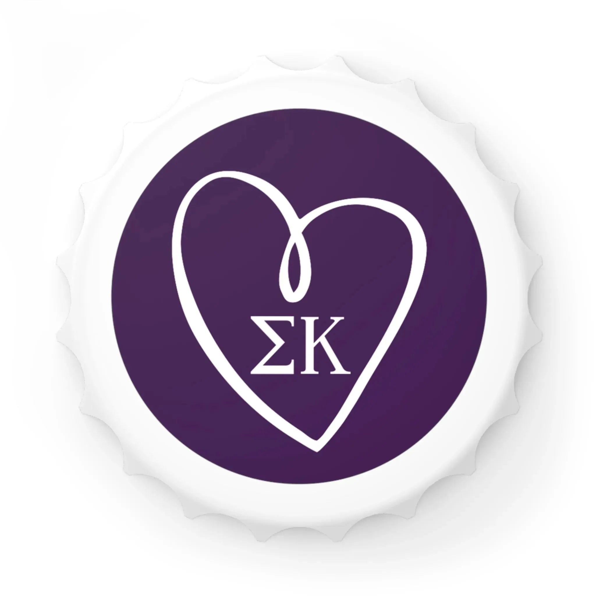Sigma Kappa Magnetic Bottle Opener - Heart Bottle Openers
