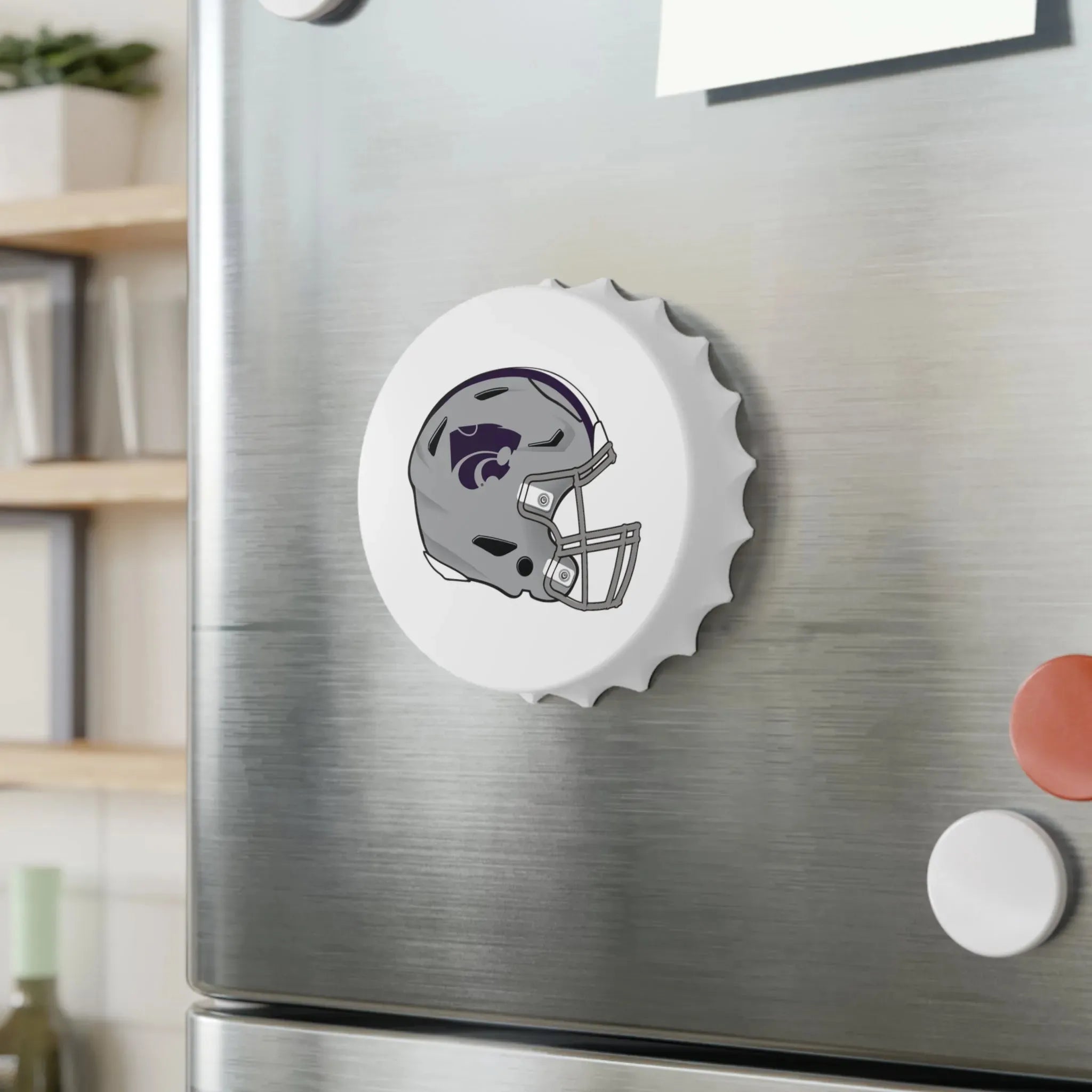 Kansas State University Magnetic Bottle Opener - Football Bottle Openers