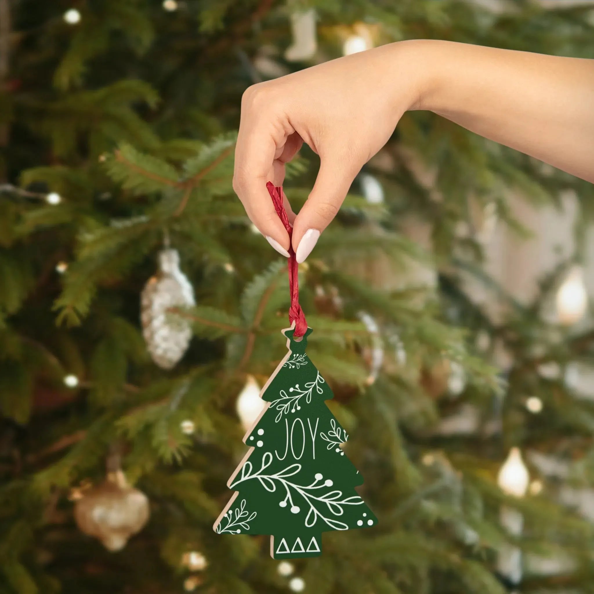 Tri Delta Wood Christmas Ornaments / Magnets (Set of 3) Holiday Ornaments