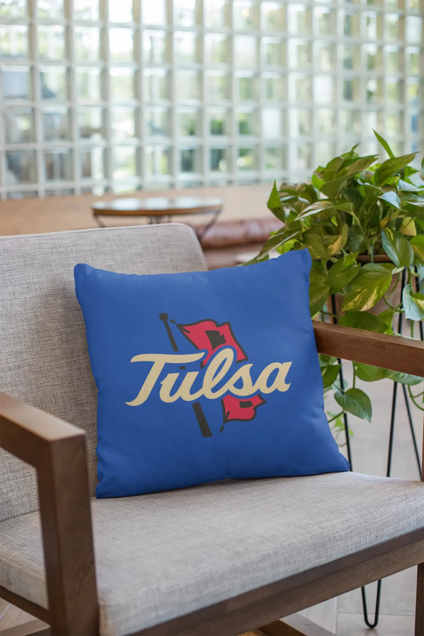 University of Tulsa 18" Throw Pillow Cover - Blue Pillow Covers
