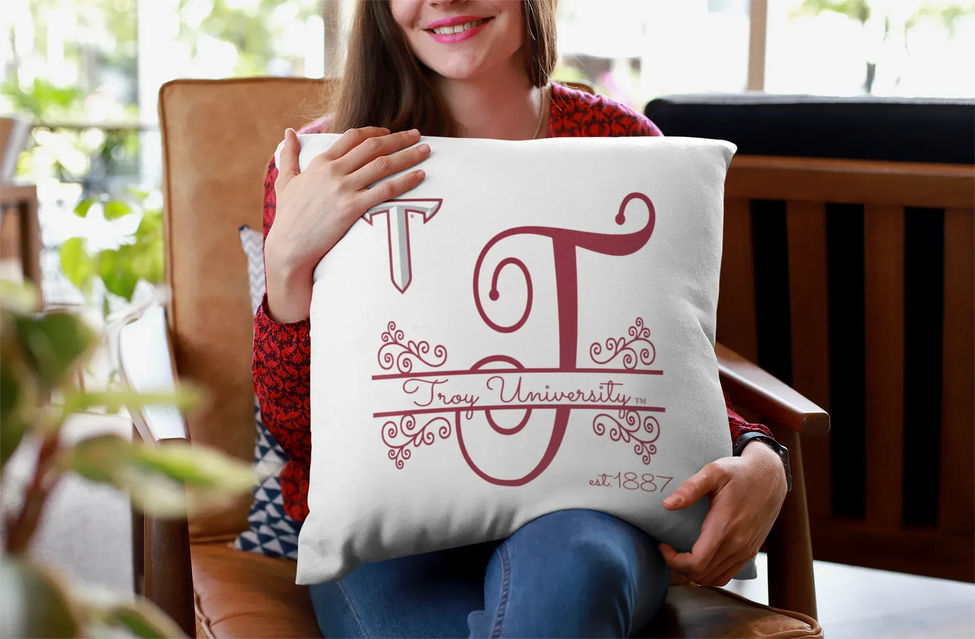 Troy University 18" Throw Pillow Cover - Monogram Pillow Covers