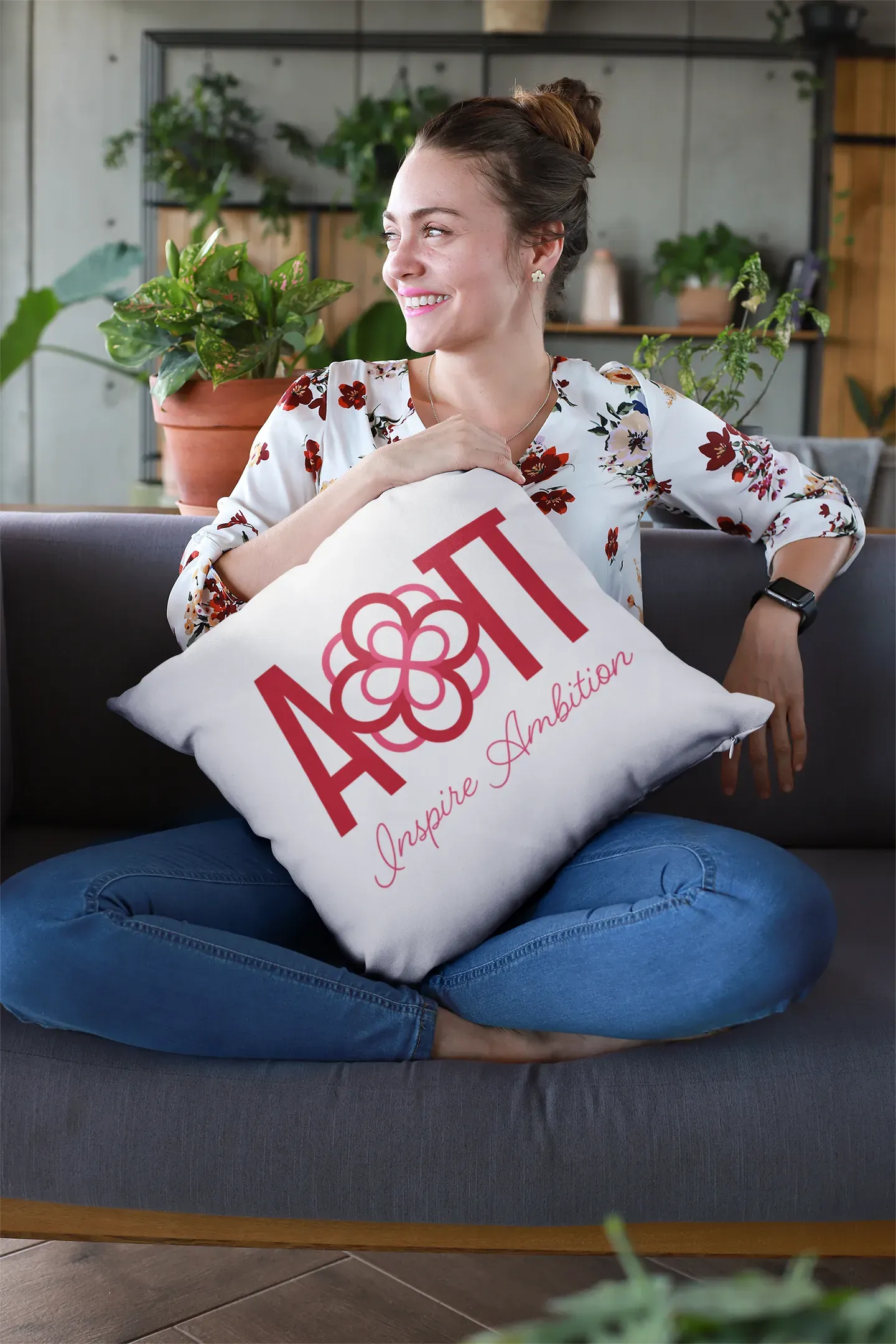 Alpha Omicron Pi 18" Traditional Throw Pillow Cover Pillow Covers