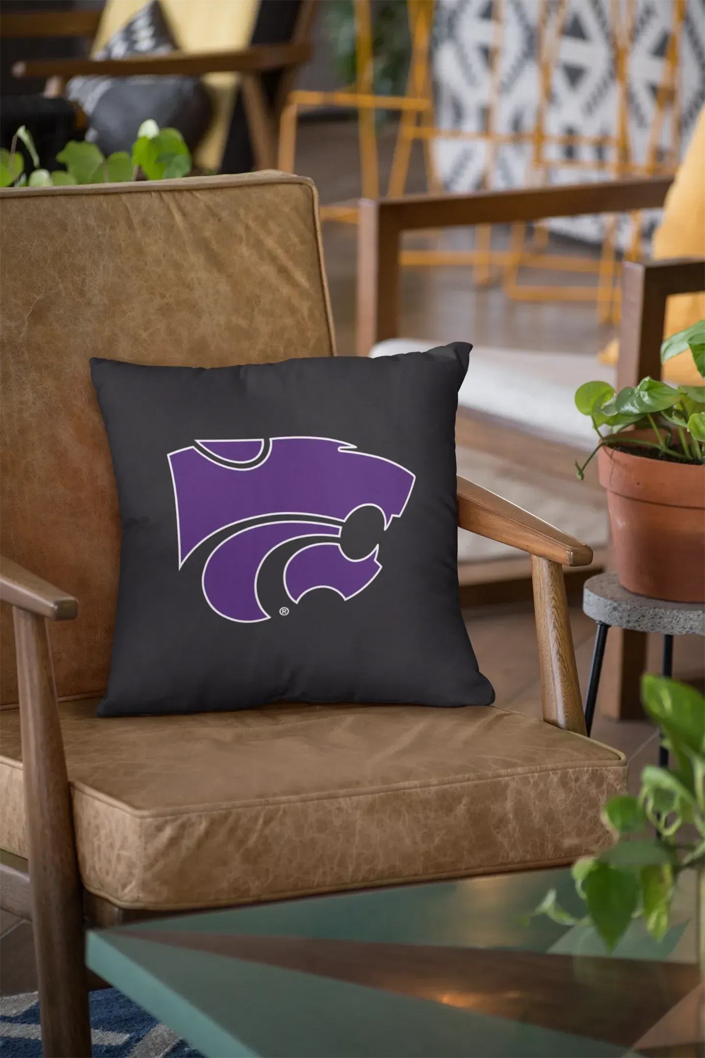 Kansas State University Pillow Cover - Purple Wildcat 18" Pillow Covers