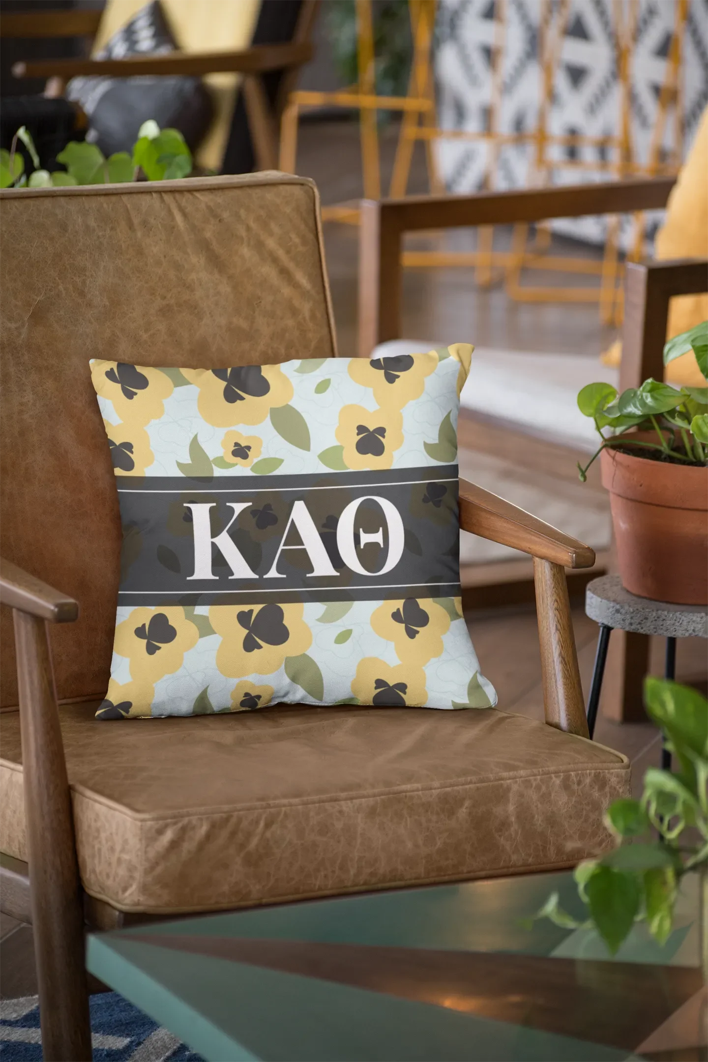 Kappa Alpha Theta Pillow Cover - General Pattern - 18" | Custom Gifts | Official Merchandise | Festive Fit Home