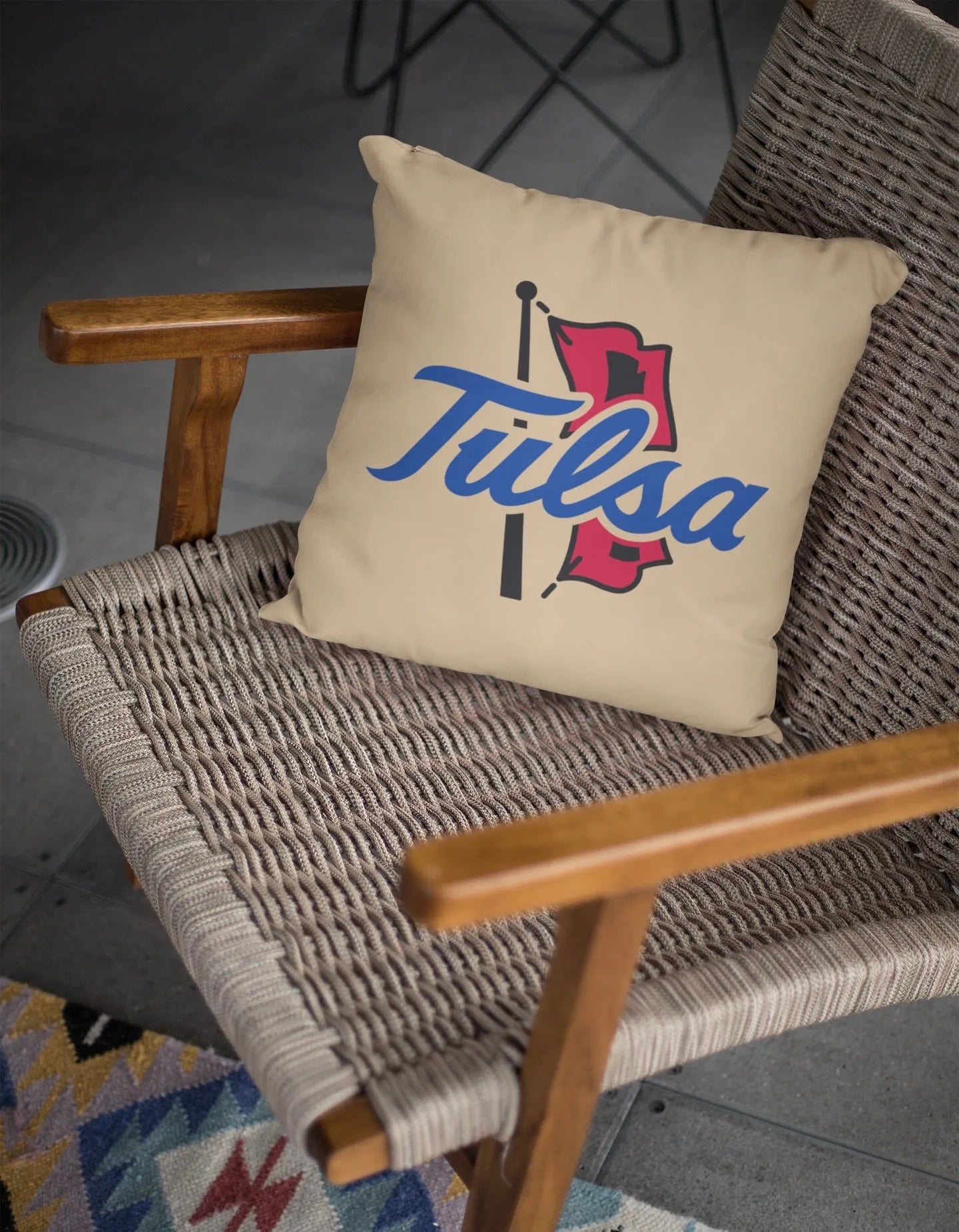 University of Tulsa Throw Pillow Cover - Gold Primary Logo 18" | Gifts and Decor | Festive Fit Home