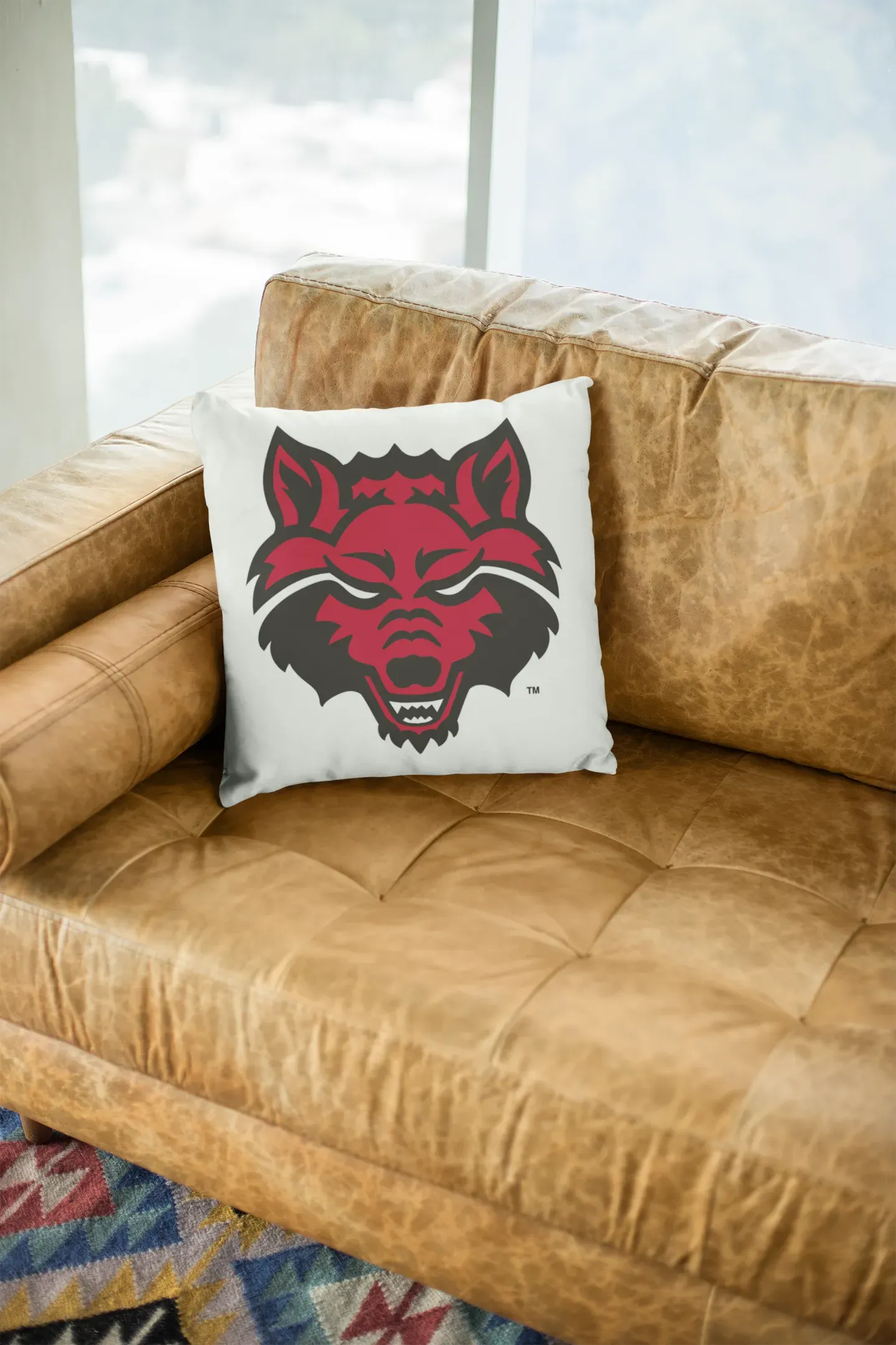 Arkansas State 18" Wolf Head Throw Pillow Cover Pillow Covers