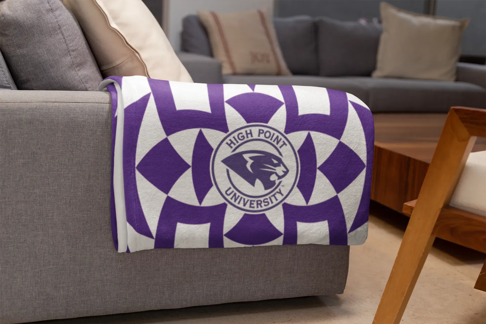 High Point University Sherpa Blanket - Tribal XL 60"x80" Throw Blankets