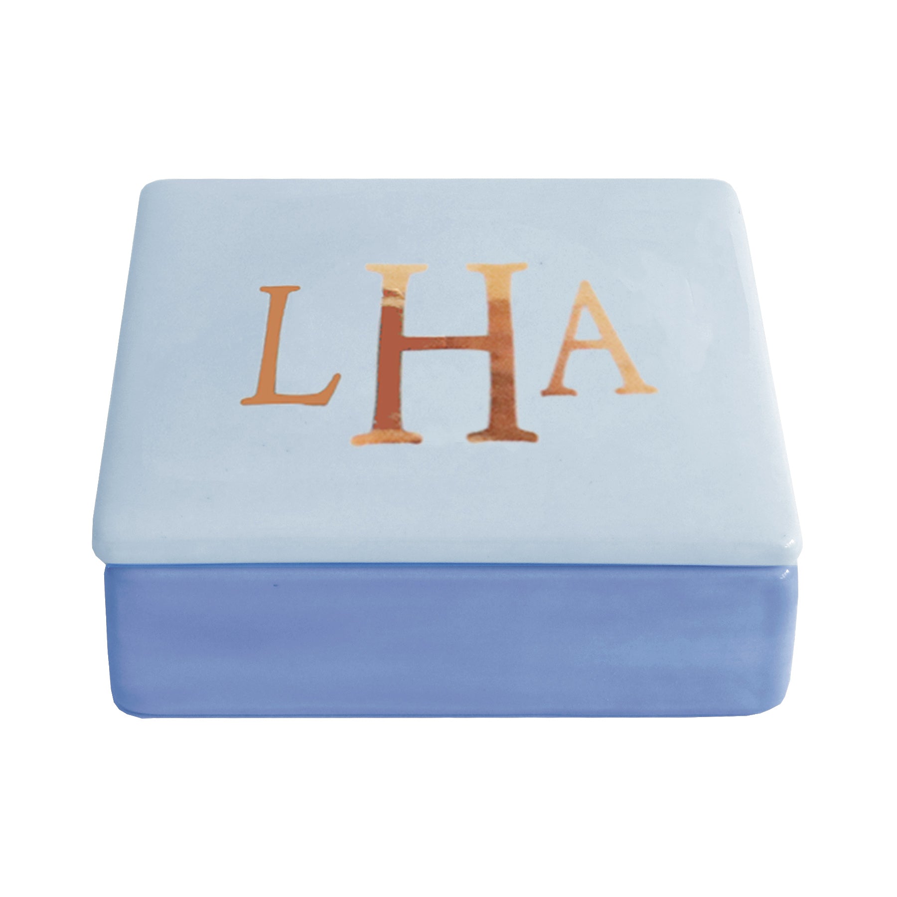 Personalized Classic Gold Monogram Two-Tone Box | College Gifts
